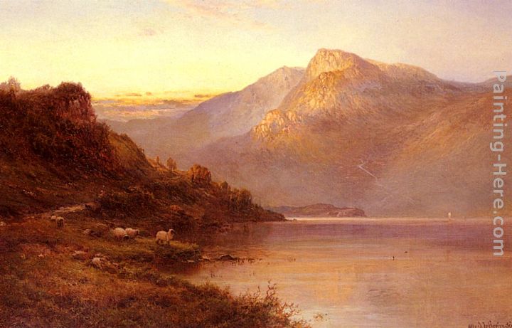 Sunset On The Loch painting - Alfred de Breanski Snr Sunset On The Loch art painting